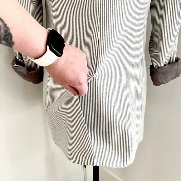 Aritzia Babaton Atelier Samuel Check Blazer | Size 4 | Espace/Grey Stripe - Picture 11 of 15